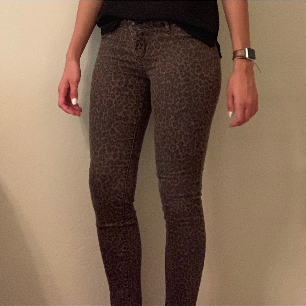 Leopard Print Bullhead Black Denim Legging
